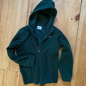 Kids green fleece hooded jacket size small